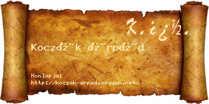 Koczák Árpád névjegykártya
